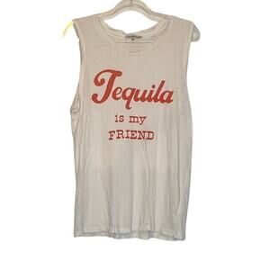 Junk Food Tequila Is My Friend Muscle Tank L